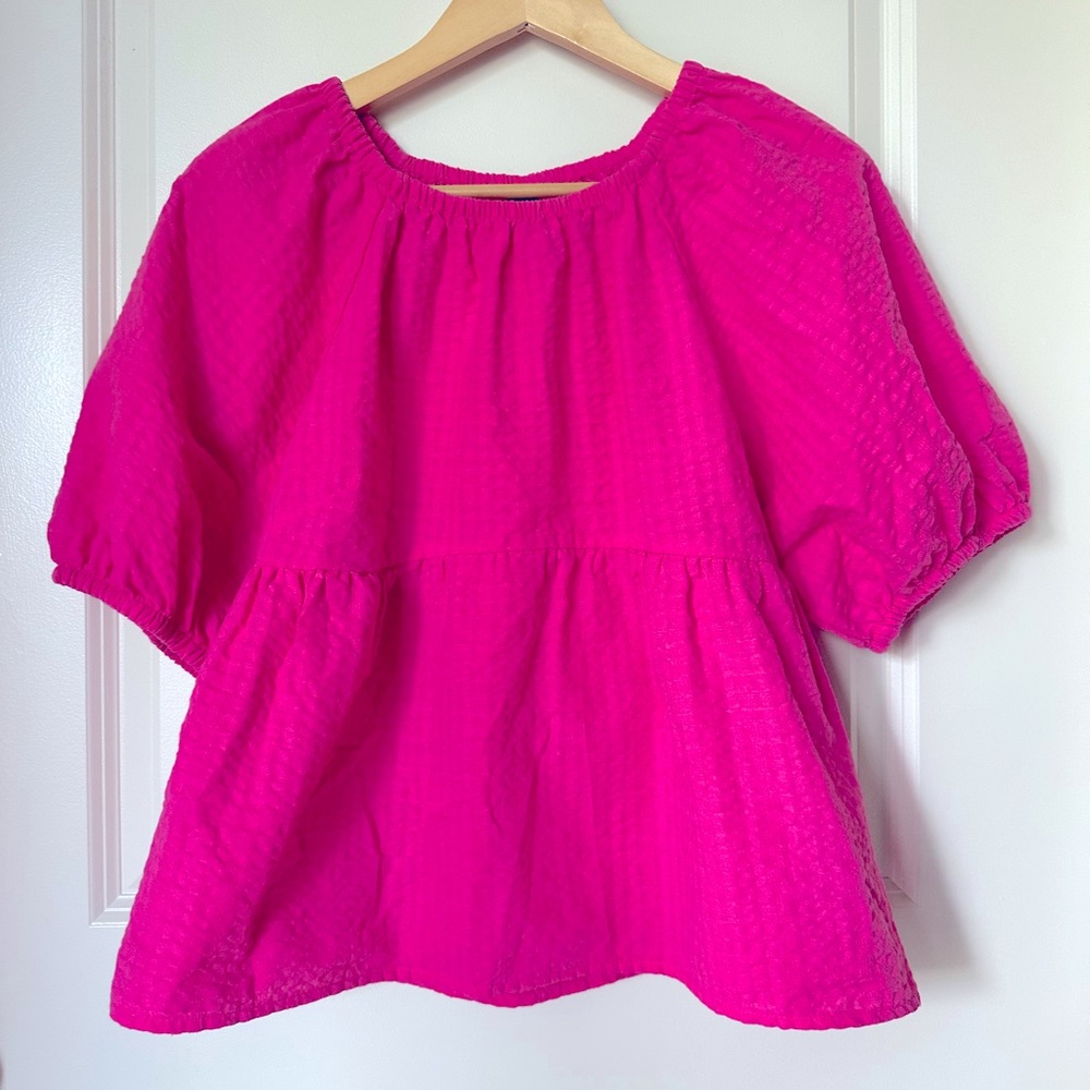 Old Navy Hot Pink Bubble Top